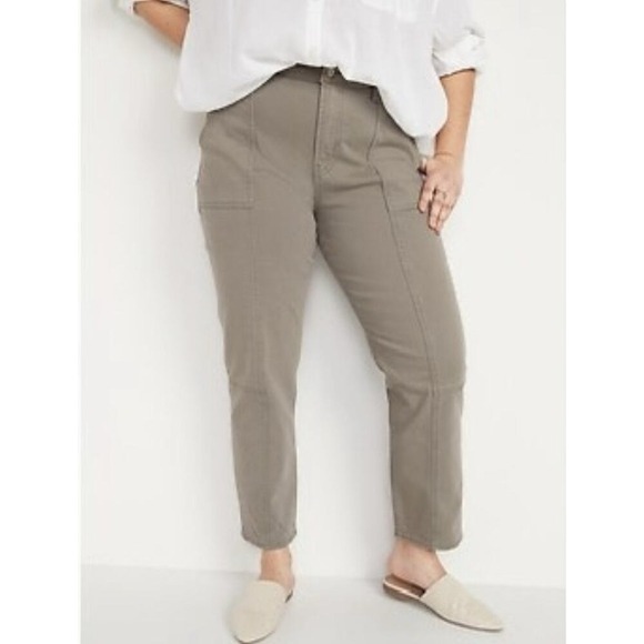 Old Navy Denim - Old Navy Sz 16 Sky-Hi Straight Extra High Waisted Pop Color Utility Jeans Grey